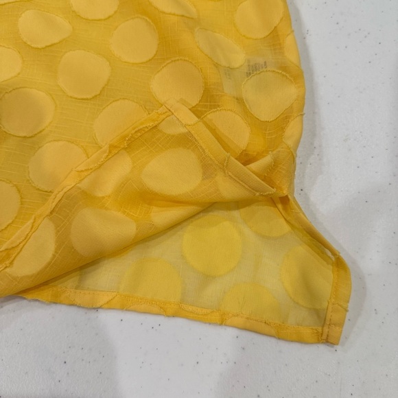Alfred Dunner Blouse Sheer Circles 3/4 Sleeve Butter Yellow Women’s Size 12P - Picture 6 of 11